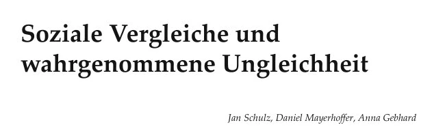 Soziale Vergleiche und wahrgenommene Ungleichheit